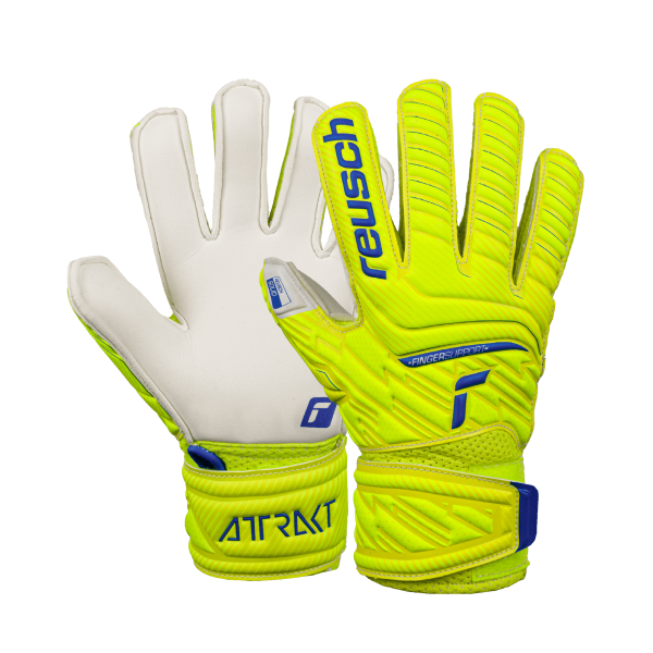 Reusch Attrakt Solid Finger Support Junior 5272510 2001 white blue yellow 1